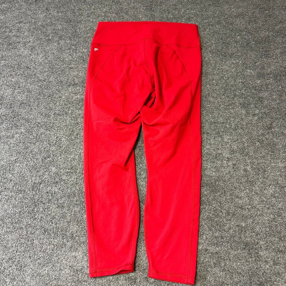 Fabletics Leggings Womens Size L Red High Waisted Cropped Athletic Yoga Pants